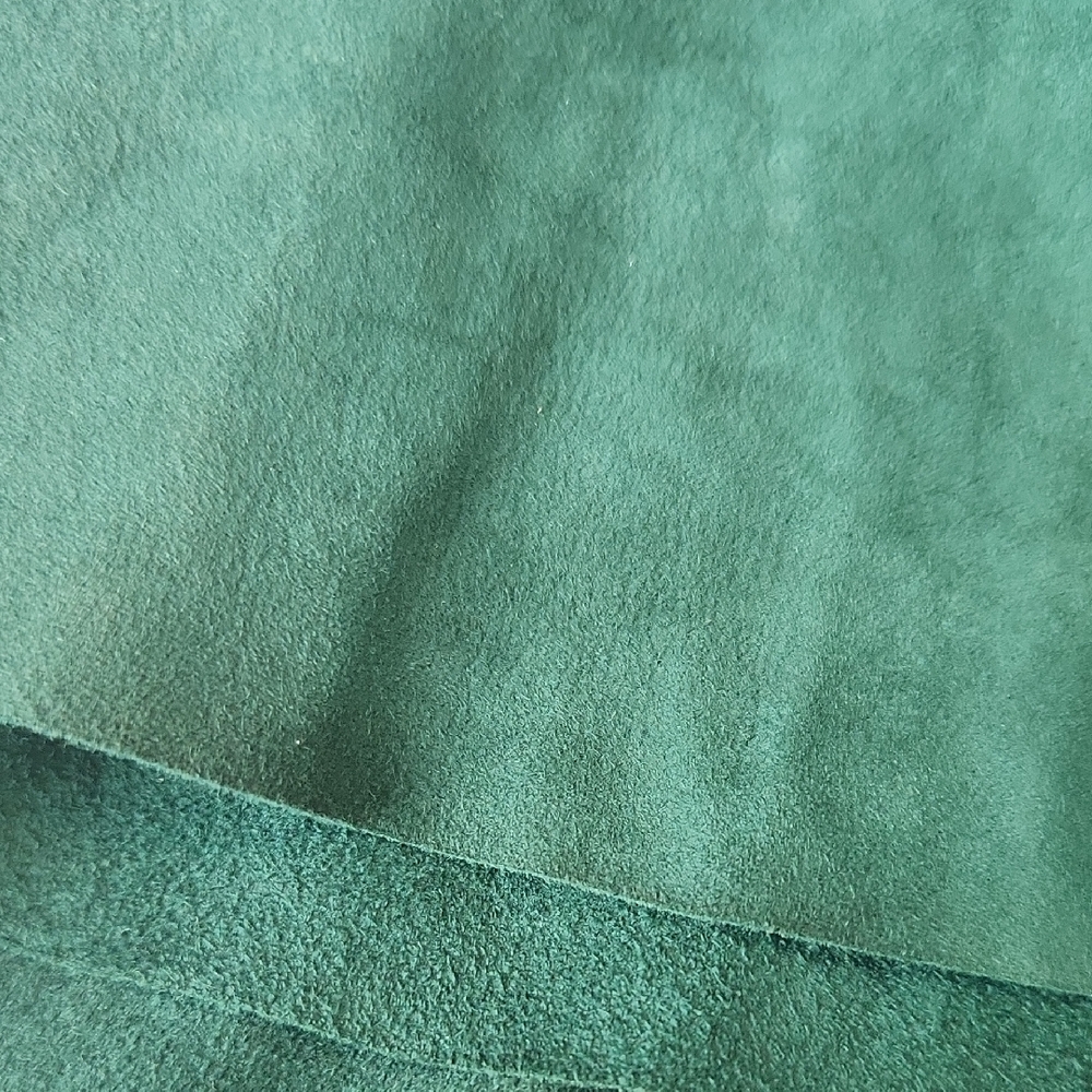 Double D Ranch Green Suede A-Line Skirt with Brown Trim - Picture 8 of 8